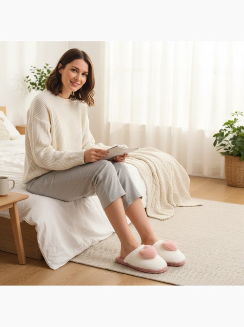 Pantofole aperte donna ozabi pelliccia sintetica cuore 3d - Kiabi