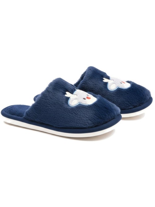Pantofole aperte donna ozabi, pelliccia sintetica, renna ricamata - Kiabi Pantofole aperte donna ozabi, pelliccia sintetica, renna ricamata - Kiabi