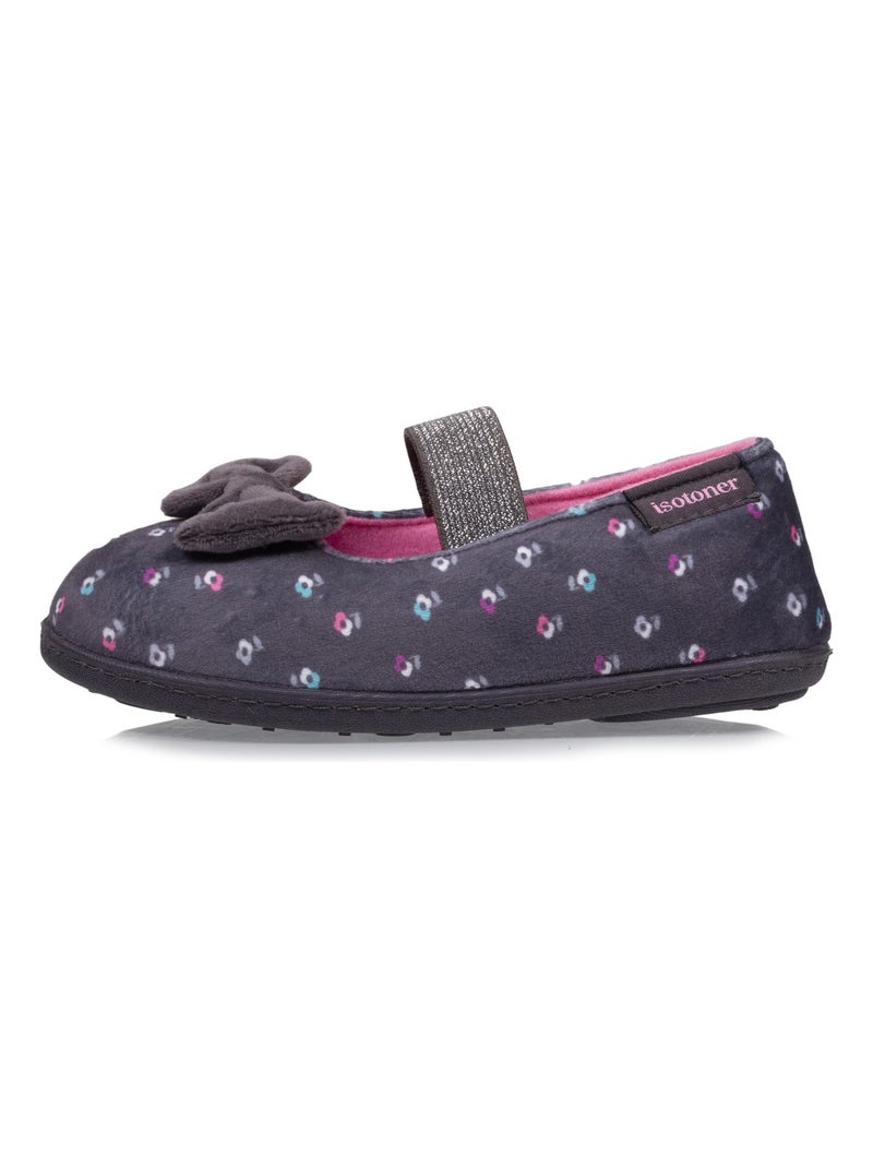Pantofole ballerine con elastico, leggero e confortevole, bambina Isotoner Grigio magenta blu - Kiabi
