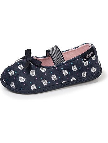 Pantofole ballerine con fascia elastica di sostegno, suola bambina isotoner
