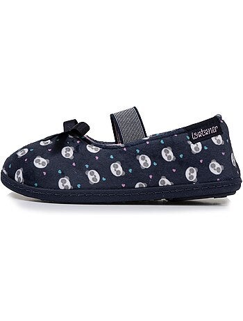 Pantofole ballerine con fascia elastica di sostegno, suola bambina isotoner
