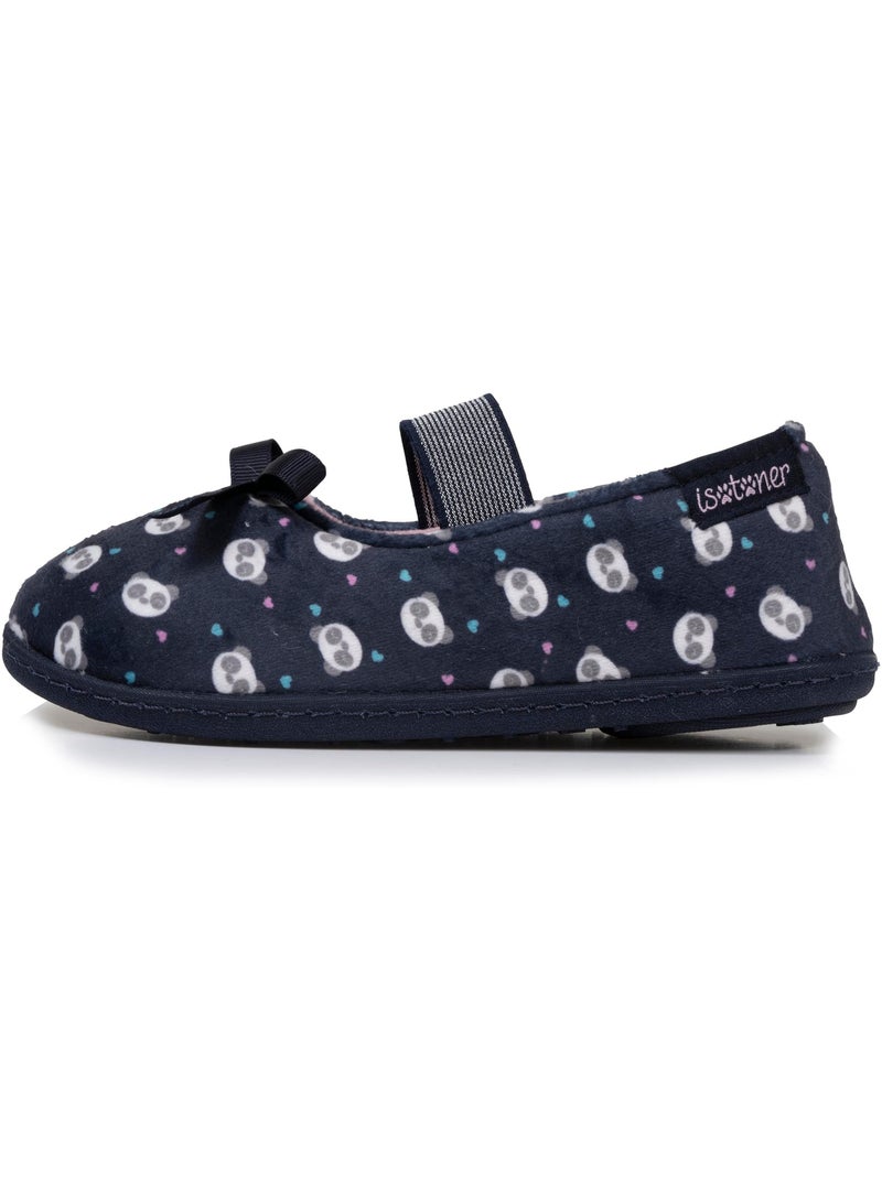 Pantofole ballerine con fascia elastica di sostegno, suola bambina isotoner Blu marino - Kiabi