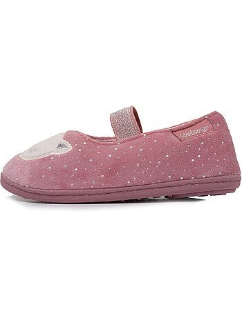 Pantofole ballerine con fascia elastica di sostegno, suola bambina isotoner