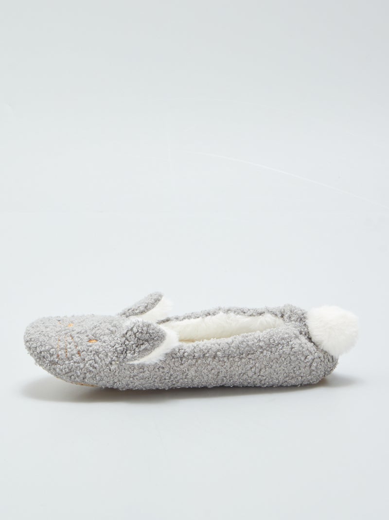 Pantofole ballerine 'coniglio' GRIGIO - Kiabi