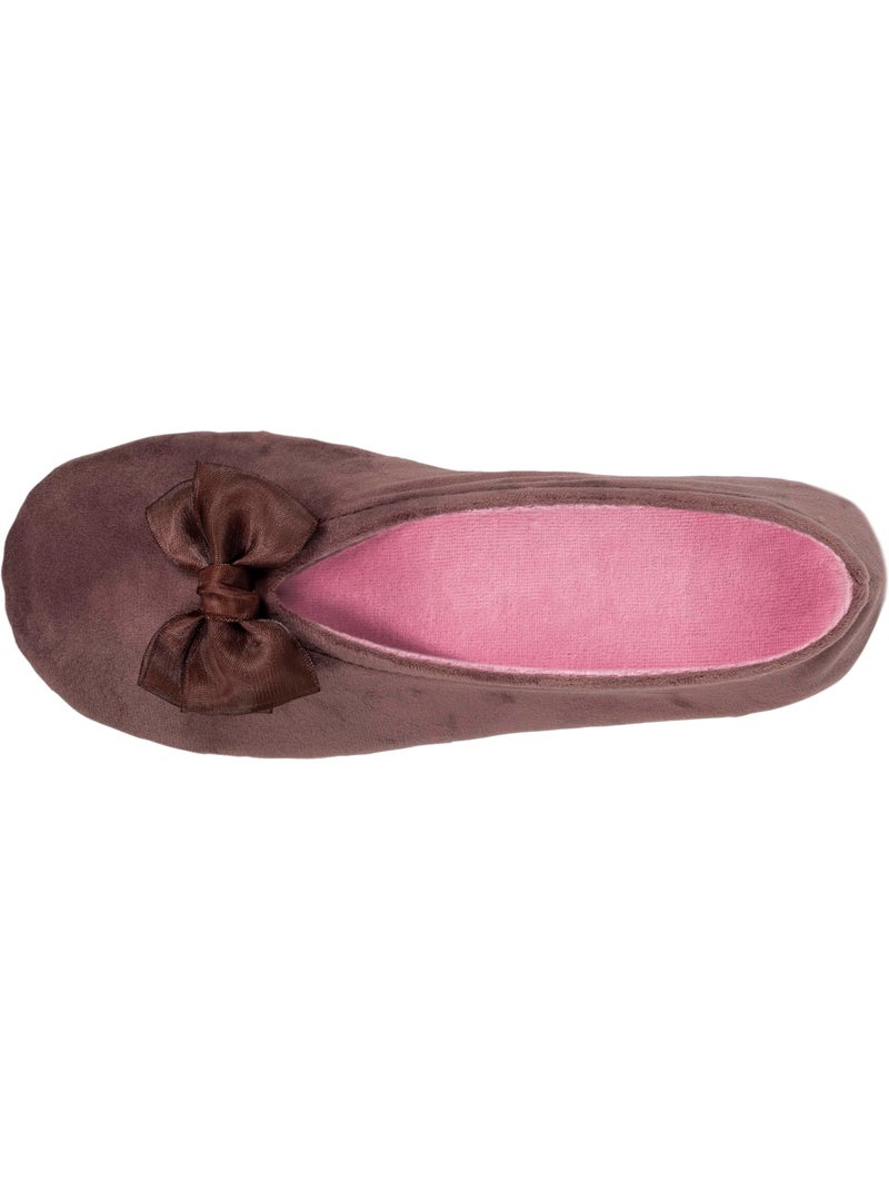 Pantofole ballerine dettaglio nodo prezioso donna isotoner Tortora - Kiabi