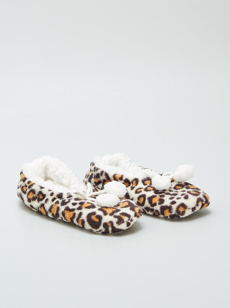 Pantofole ballerine effetto montone BEIGE - Kiabi