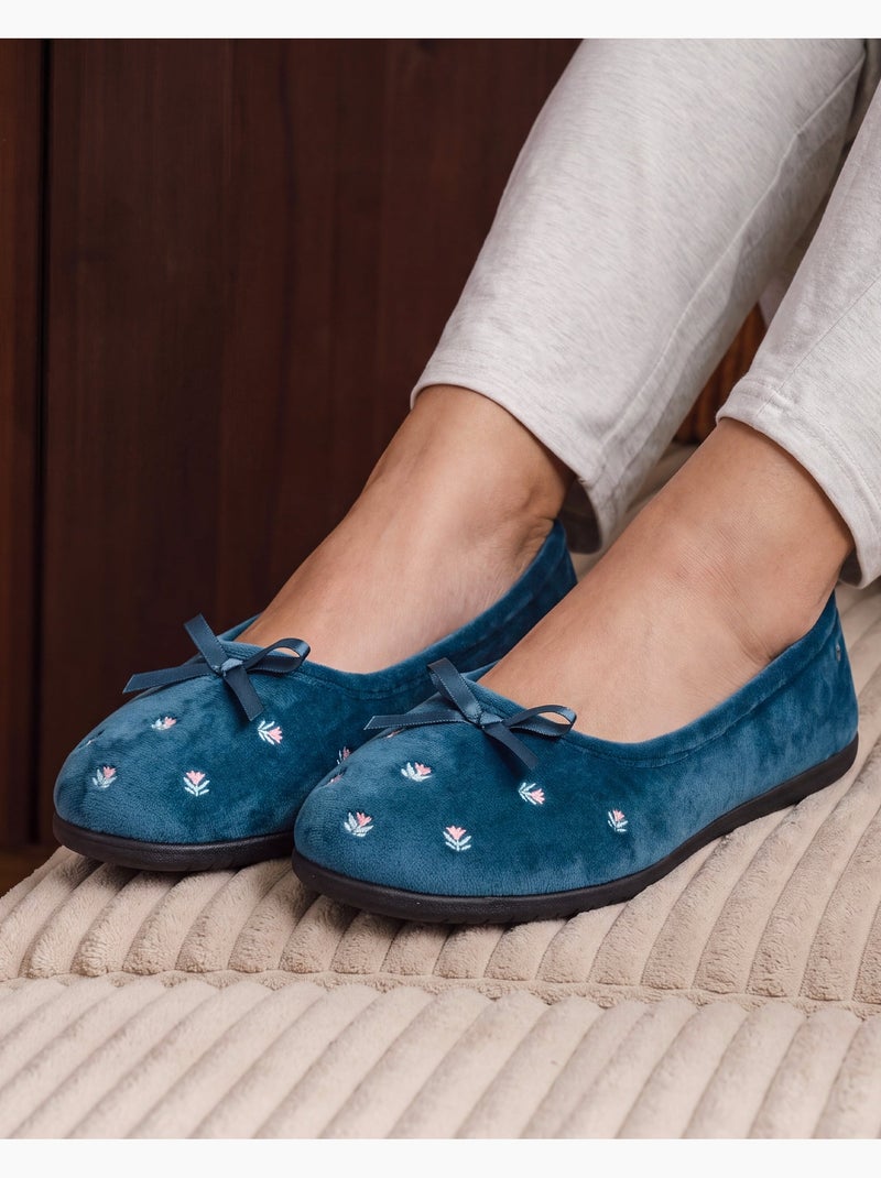 Pantofole ballerine , estremamente comodi e leggeri, con donna isotoner Blu pavone - Kiabi