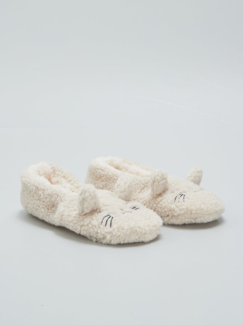 Pantofole ballerine 'gatto' BEIGE - Kiabi