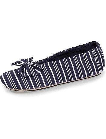 Pantofole ballerine grande fiocco e suola in gomma donna isotoner