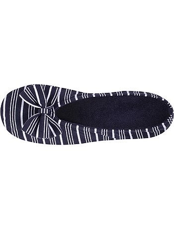 Pantofole ballerine grande fiocco e suola in gomma donna isotoner