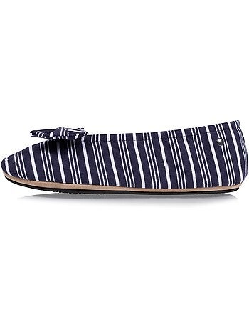 Pantofole ballerine grande fiocco e suola in gomma donna isotoner