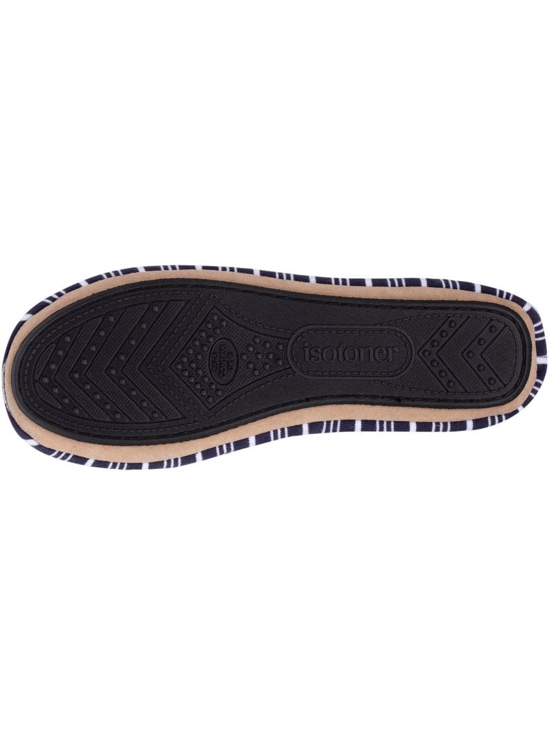Pantofole ballerine grande fiocco e suola in gomma donna isotoner Bianco Blu - Kiabi
