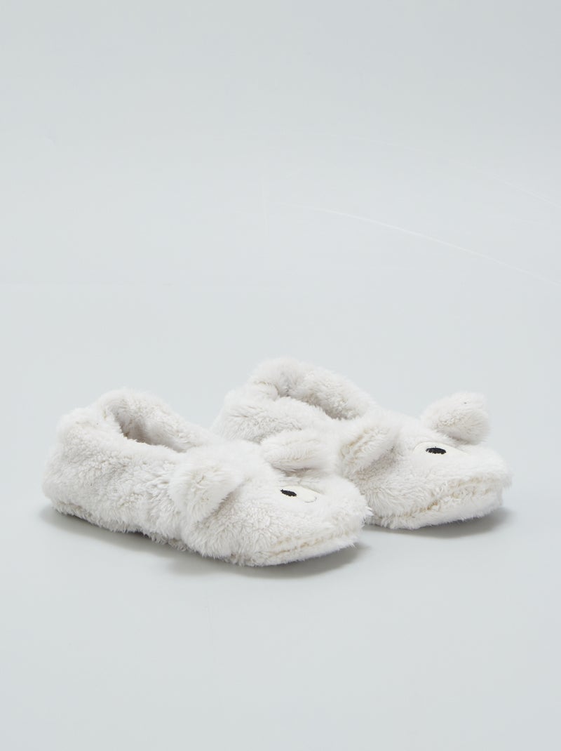 Pantofole ballerine imbottite 'orso' BEIGE - Kiabi