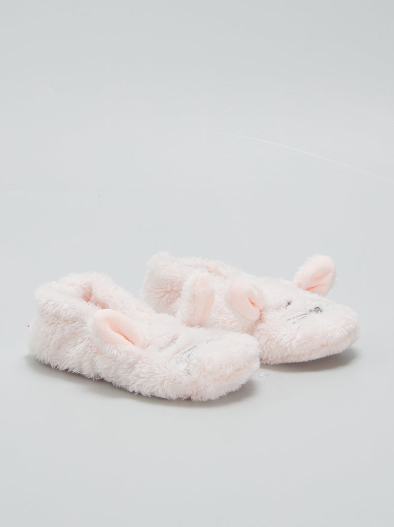 Pantofole ballerine imbottite 'orso' ROSA - Kiabi