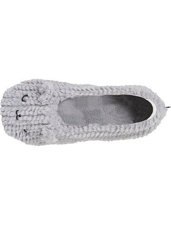 Pantofole ballerine imitazione di pelliccia, suola donna isotoner