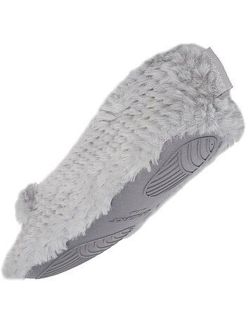 Pantofole ballerine imitazione di pelliccia, suola donna isotoner