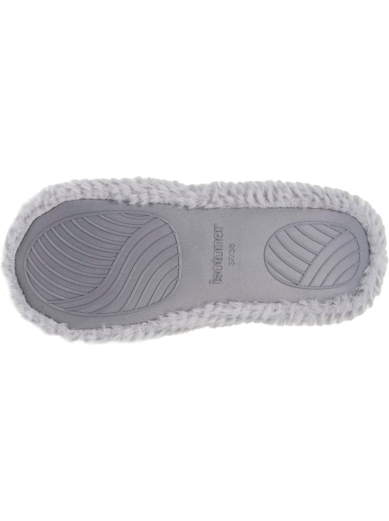 Pantofole ballerine imitazione di pelliccia, suola donna isotoner Grigio grigio - Kiabi