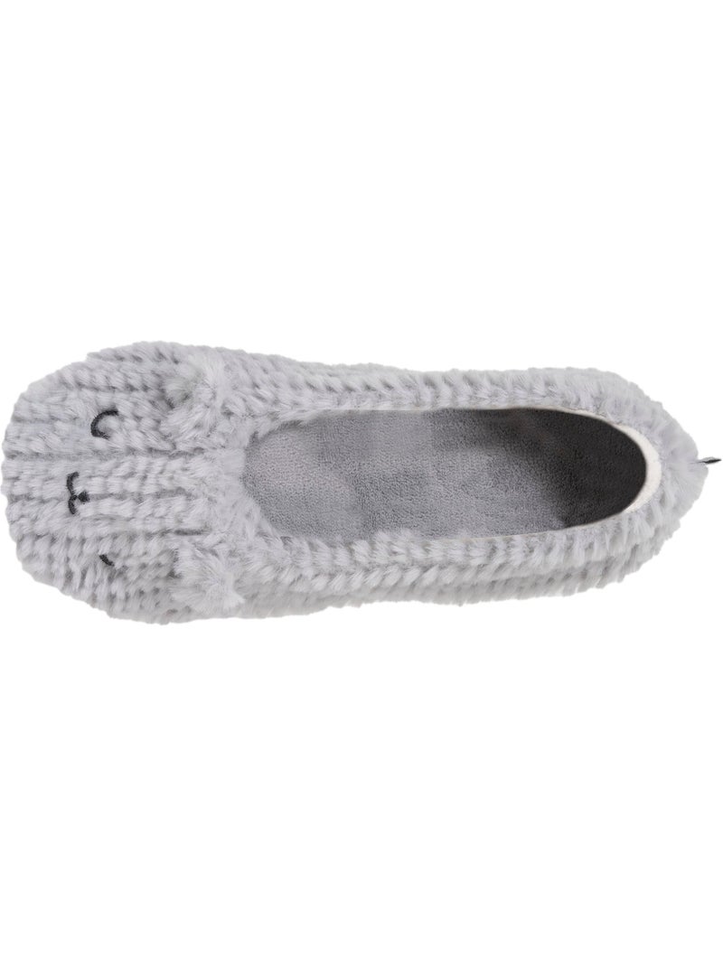 Pantofole ballerine imitazione di pelliccia, suola donna isotoner Grigio grigio - Kiabi