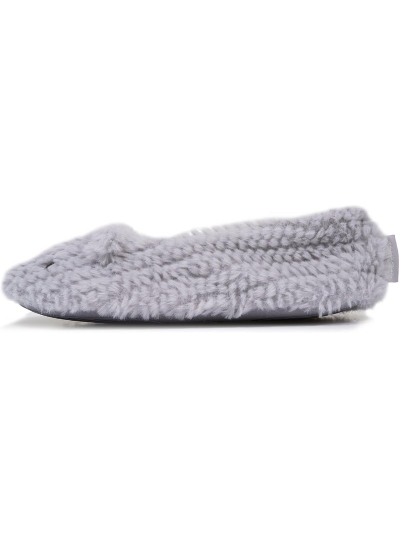 Pantofole ballerine imitazione di pelliccia, suola donna isotoner Grigio grigio - Kiabi