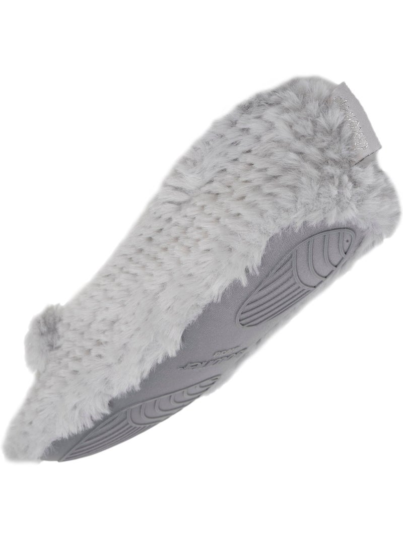 Pantofole ballerine imitazione di pelliccia, suola donna isotoner Grigio grigio - Kiabi
