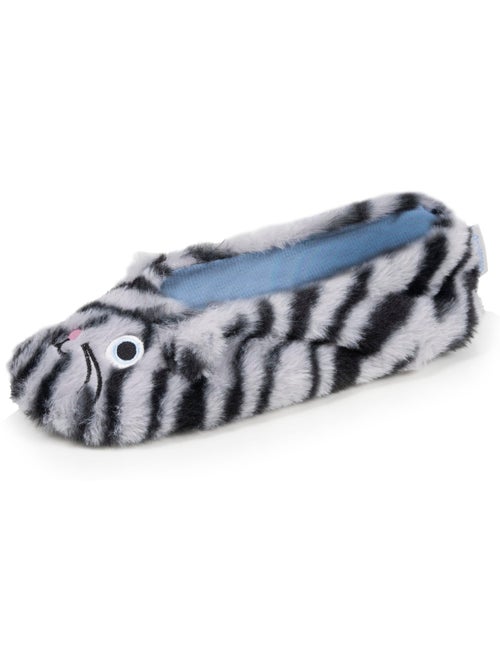 Pantofole ballerine imitazione di pelliccia, suola in gomma donna - Kiabi
