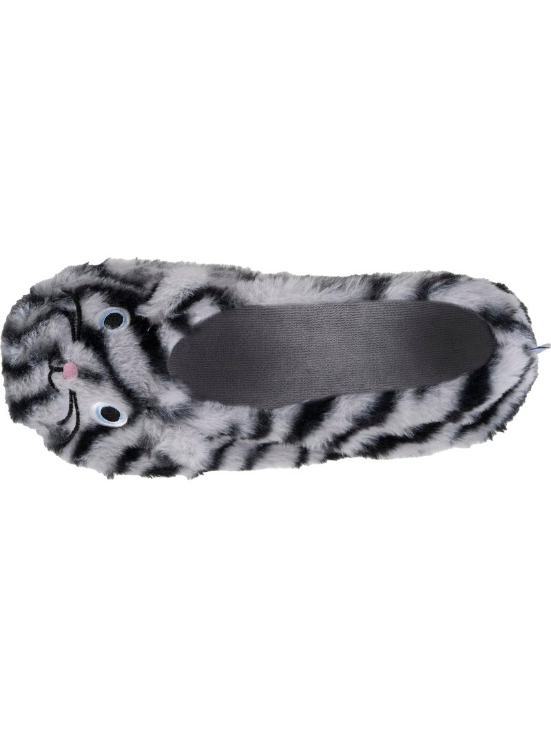 Pantofole ballerine imitazione di pelliccia, suola in gomma donna Isotoner Bianco Grigio antracite Bianco - Kiabi