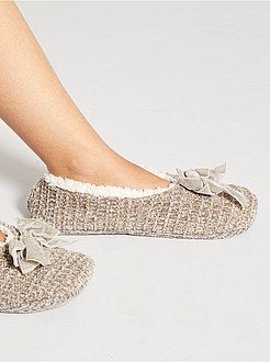 Pantofole ballerine in maglia - Kiabi