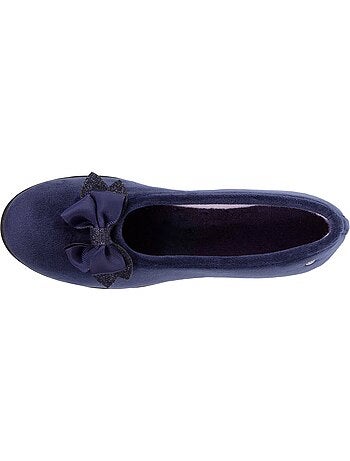 Pantofole ballerine in microvelluto con fiocco donna isotoner