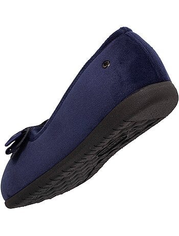 Pantofole ballerine in microvelluto con fiocco donna isotoner