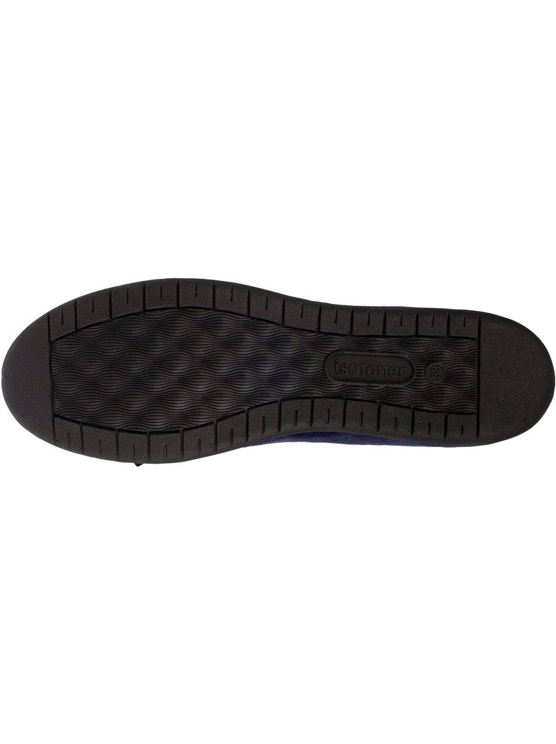 Pantofole ballerine in microvelluto con fiocco donna isotoner Blu marino - Kiabi