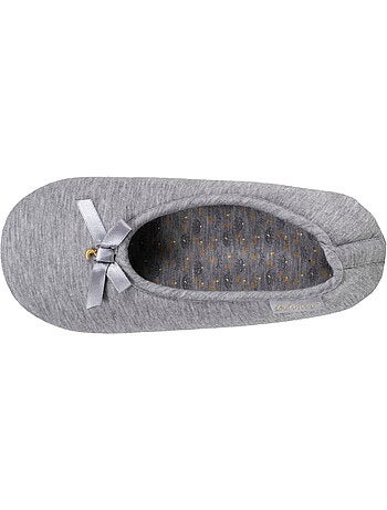 Pantofole ballerine maglia, suola in gomma antiscivolo donna Isotoner