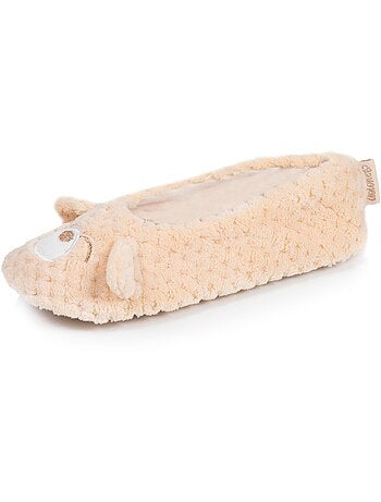 Pantofole ballerine microspugna, suola in gomma antiscivolo donna