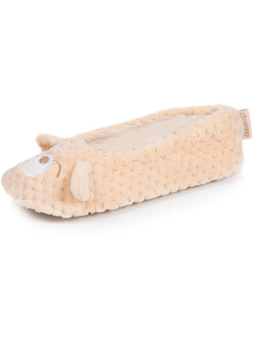 Pantofole ballerine microspugna, suola in gomma antiscivolo donna - Kiabi