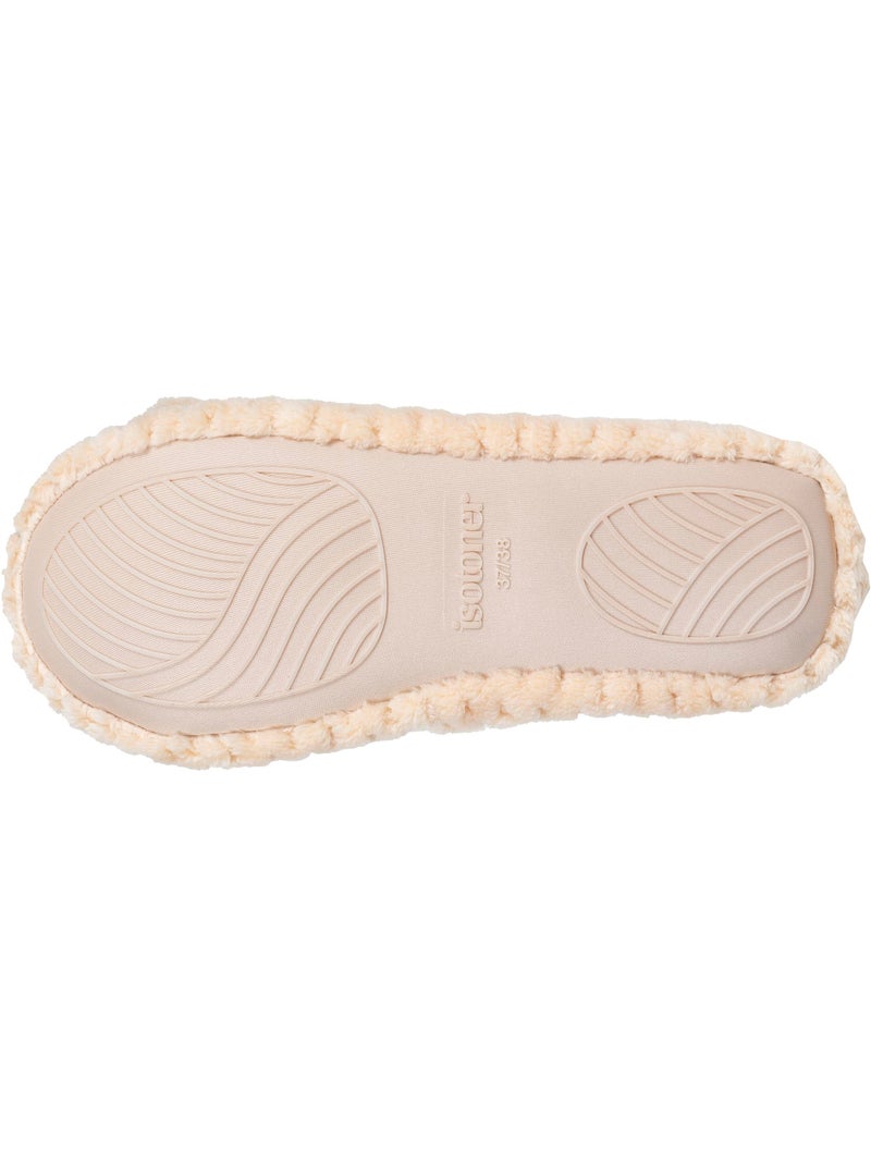 Pantofole ballerine microspugna, suola in gomma antiscivolo donna Albicocca - Kiabi