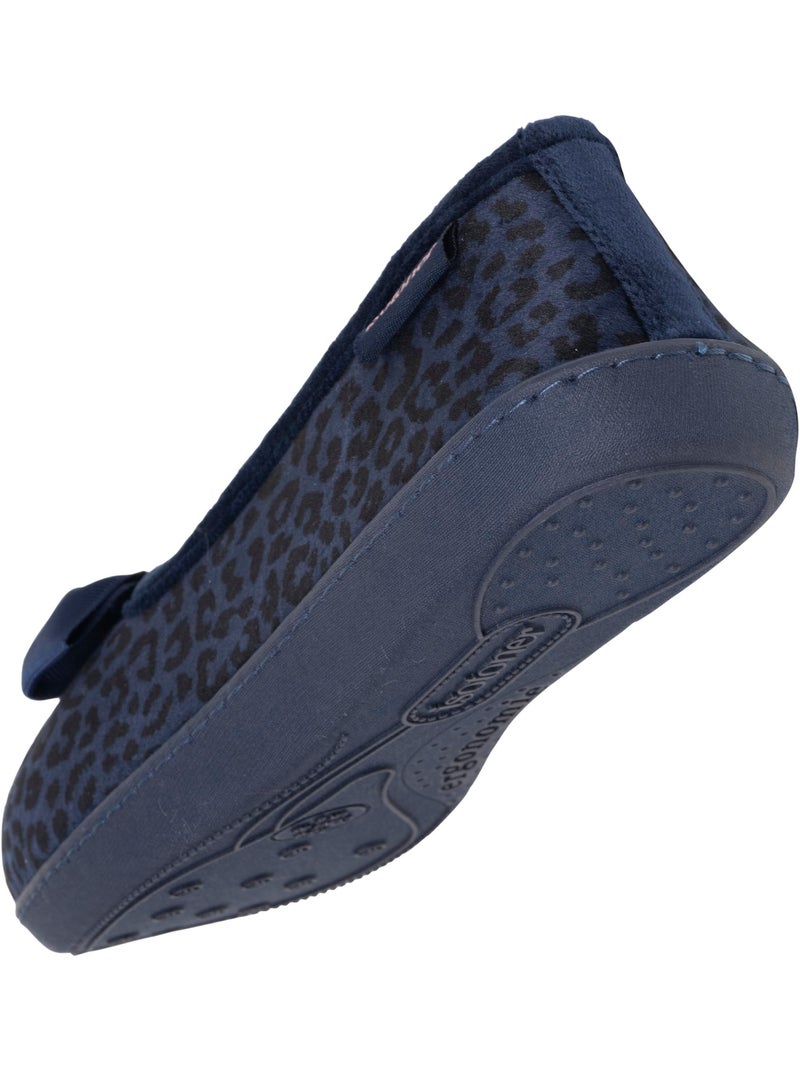 Pantofole ballerine microvelluto, suola ergonomica, schiuma donna isotoner Blu marino - Kiabi
