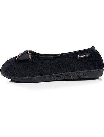 Pantofole ballerine microvelluto, suola ergonomica, schiuma donna isotoner