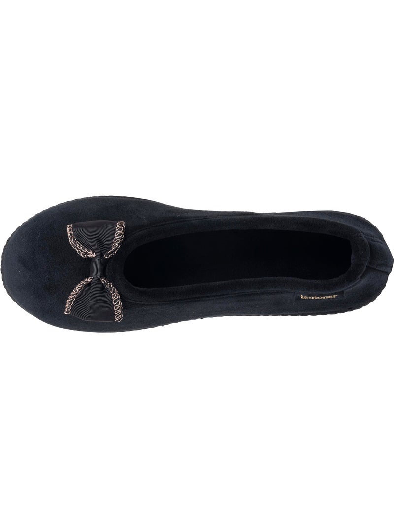 Pantofole ballerine microvelluto, suola ergonomica, schiuma donna isotoner Nero - Kiabi