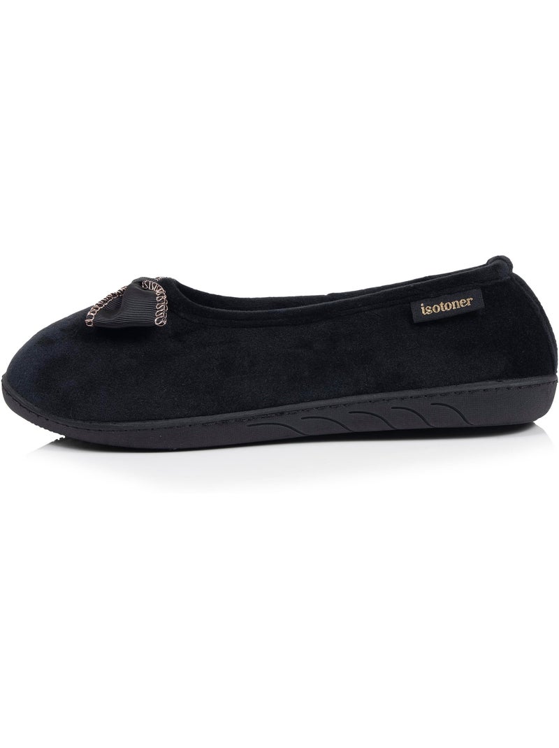 Pantofole ballerine microvelluto, suola ergonomica, schiuma donna isotoner Nero - Kiabi