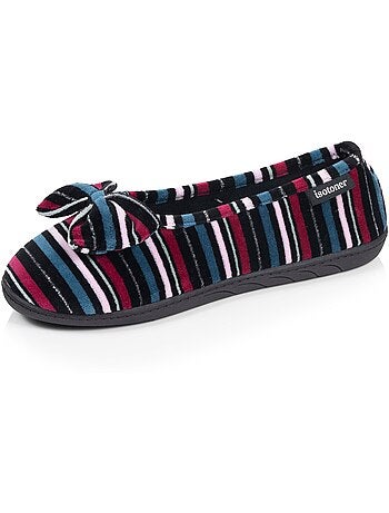 Pantofole ballerine microvelluto, suola ergonomica, schiuma donna Isotoner