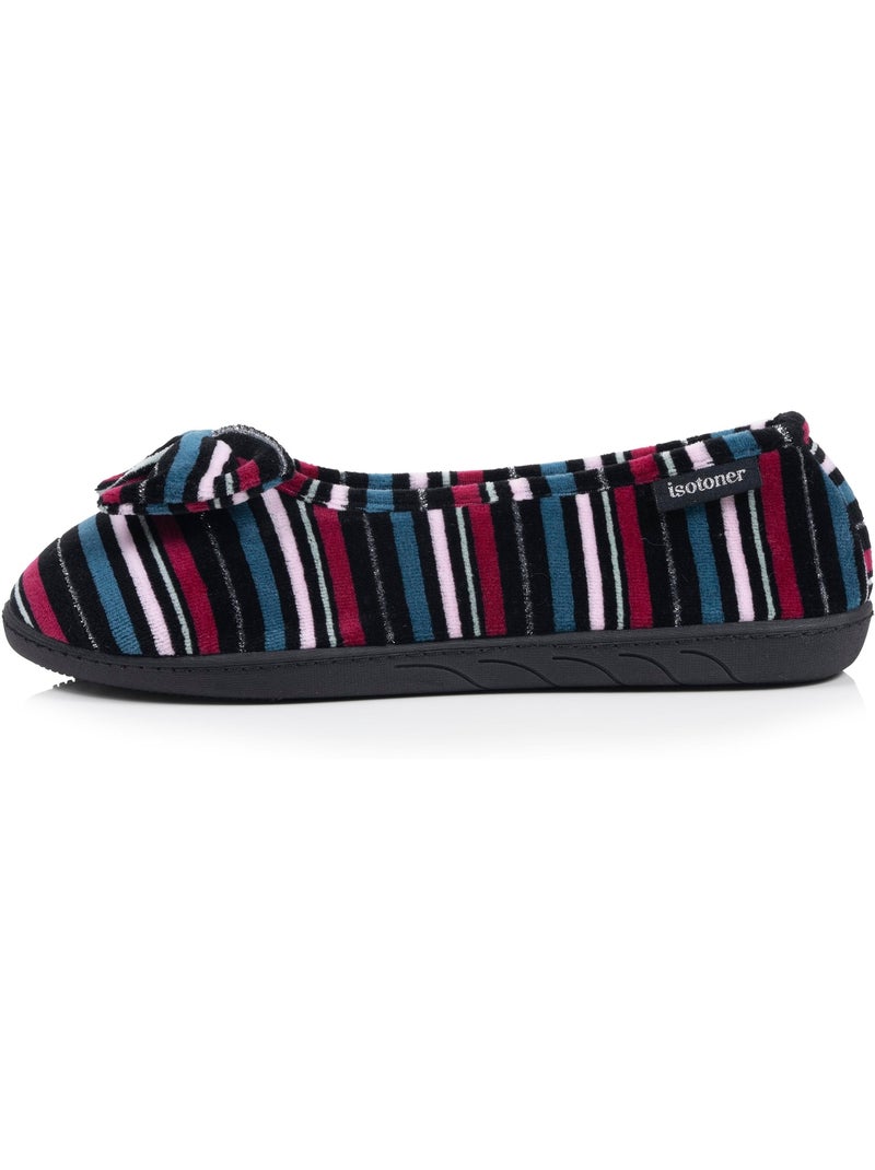 Pantofole ballerine microvelluto, suola ergonomica, schiuma donna Isotoner Nero Rosa scuro Grigio - Kiabi