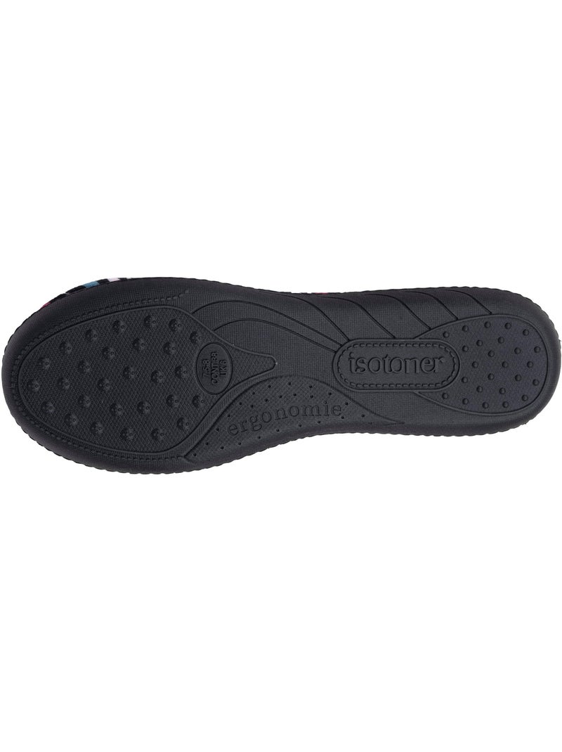 Pantofole ballerine microvelluto, suola ergonomica, schiuma donna Isotoner Nero Rosa scuro Grigio - Kiabi
