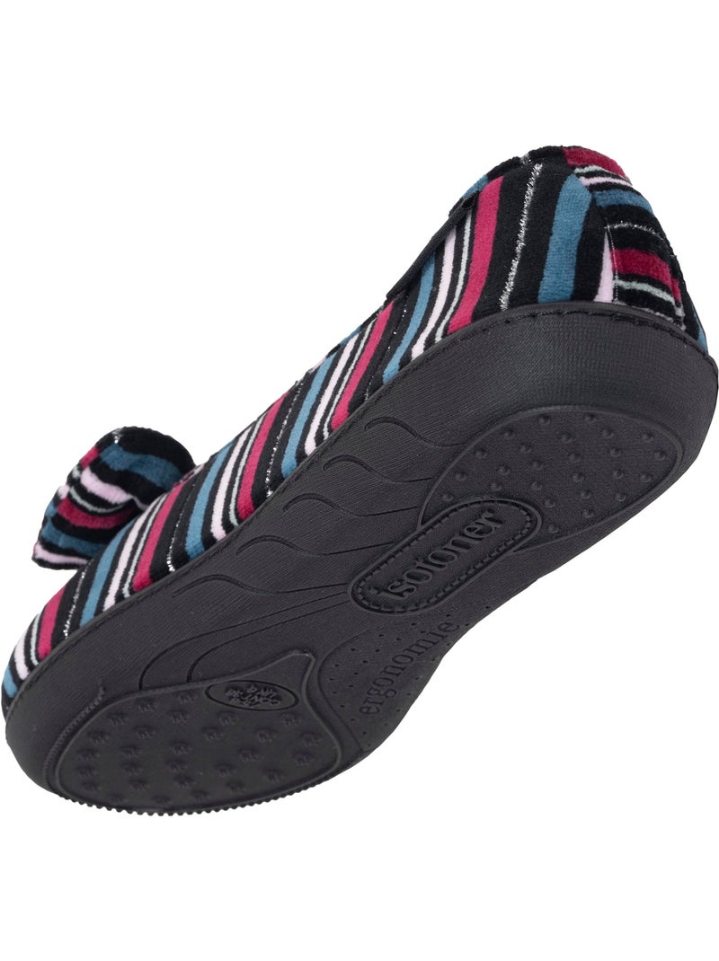Pantofole ballerine microvelluto, suola ergonomica, schiuma donna Isotoner Nero Rosa scuro Grigio - Kiabi