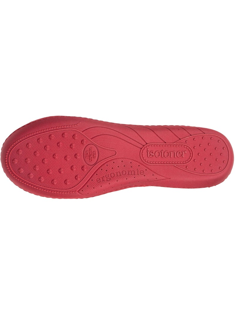 Pantofole ballerine microvelluto, suola ergonomica, schiuma donna isotoner Rosso pomodoro - Kiabi