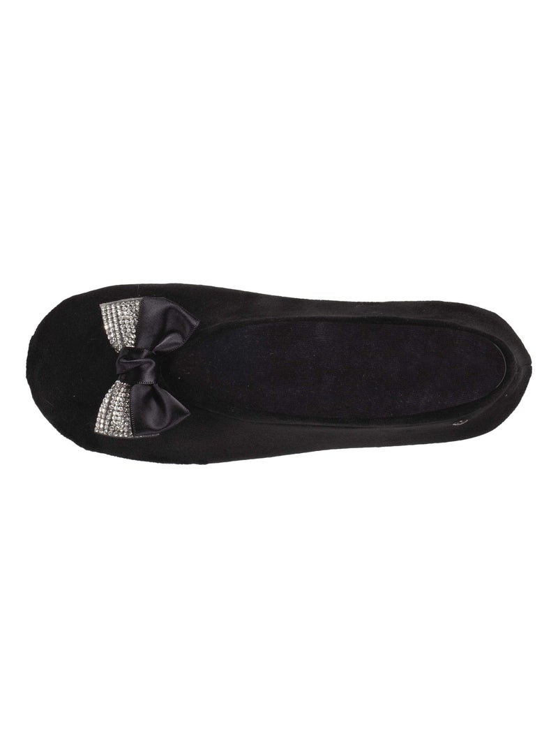 Pantofole ballerine Nodo gioiello donna Isotoner Nero - Kiabi