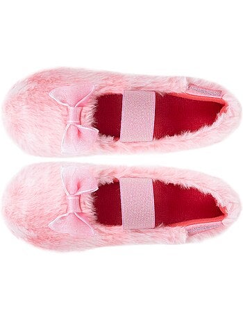 Pantofole ballerine pelliccia sintetica, vestibilità bambina Isotoner