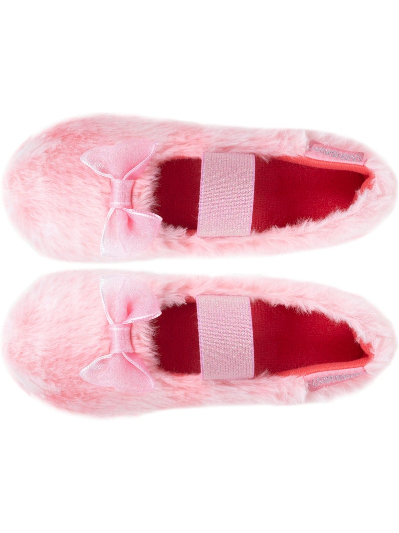 Pantofole ballerine pelliccia sintetica, vestibilità bambina Isotoner Rosa - Kiabi