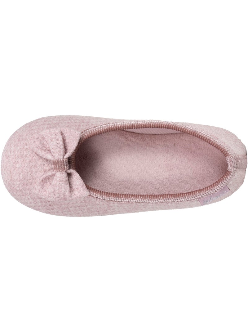 Pantofole ballerine Rete a nido d'ape, suola in gomma donna Isotoner Rosato - Kiabi