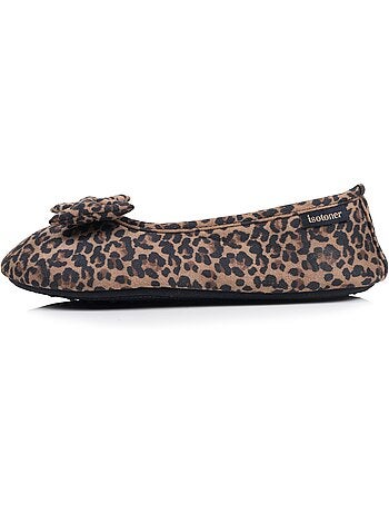 Pantofole ballerine similpelle, suola flessibile, schiuma a donna Isotoner