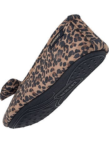 Pantofole ballerine similpelle, suola flessibile, schiuma a donna Isotoner