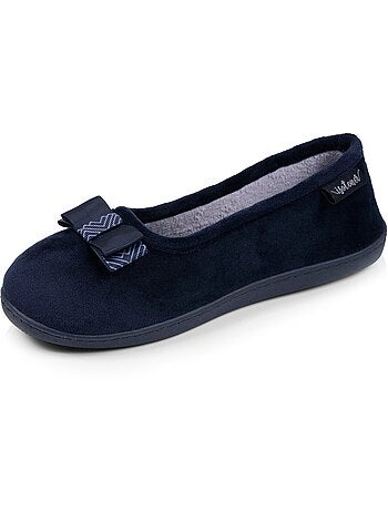 Pantofole ballerine soletta ergonomica in microvelour con donna Isotoner